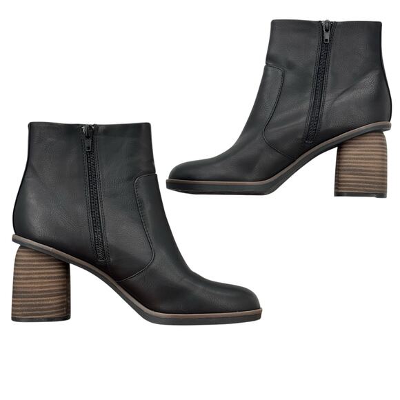 Kork-Ease Korks Destiny Block Heel Vegan Bootie SZ 8.5 Women's Black Business - Picture 6 of 10